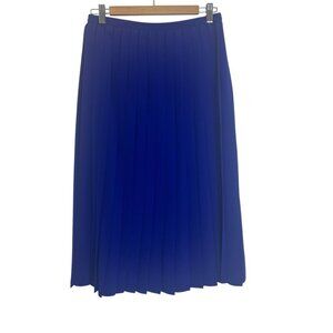 Vtg Royal Blue Pleated Skirt Sz 14 | Made in France 90s Designer Career Office